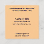 オーガニック野菜配達 スクエア名刺 (裏面)