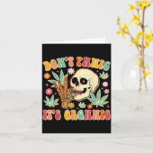 オーガニック雑草ドクロデザインTシャツ Don't Panic It's Organic Weed カード (黄色い花)