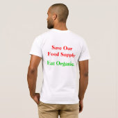 オーガニック食べて下さい Tシャツ (裏面フル)