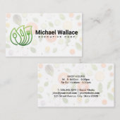 オーガニック食器のロゴ | 野菜の背景 名刺 (正面/裏面)