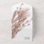 オーガニック アーチ シェイプとパンパス ボーホー ウェディング オールインワン招待状 (外側)