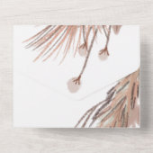 オーガニック アーチ シェイプとパンパス ボーホー ウェディング オールインワン招待状 (裏面)