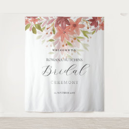 オーガニック カントリー フラワーズ ウォーターカラー ハンドペイント タペストリー