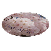 オーガニック ガラス製まな板 ピンクの木の花 カッティングボード (角)