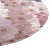 オーガニック ガラス製まな板 ピンクの木の花 カッティングボード (角)