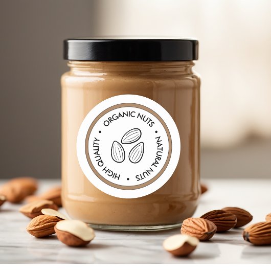 オーガニック＆ナチュラルナッツステッカー | カスタムビジネス ラウンドシール