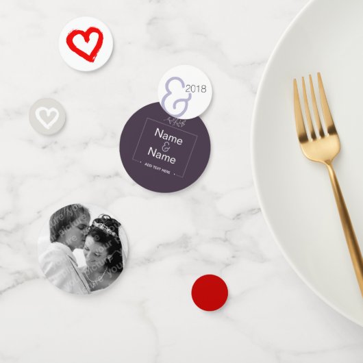 「オーガニック ミニマリスト ナチュラル ウェディング デザイン 編集可能」 コンフェッティ (グループ)