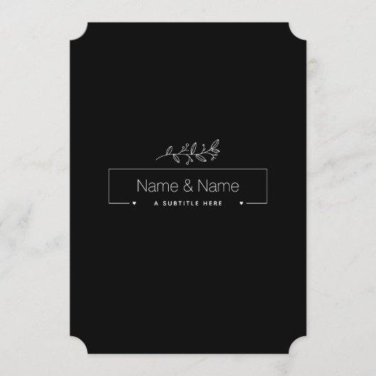 「オーガニック ミニマリスト ナチュラル ウェディング デザイン 編集可能」 メニュー (正面)