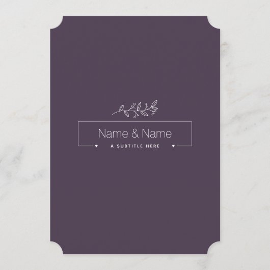 「オーガニック ミニマリスト ナチュラル ウェディング デザイン 編集可能」 メニュー (正面)