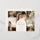 オーガニック モノグラム 5 枚の写真 箔シーズンポストカード (正面/裏面)