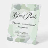 オーガニックGreenery Geometric結婚's Guest Book 台座サイン (正面)