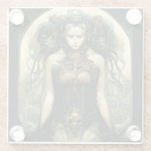 オーガニックTech女性ファンタジーSci-Fi ガラスコースター (裏面)