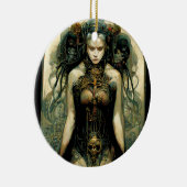 オーガニックTech女性ファンタジーSci-Fi セラミックオーナメント (右)