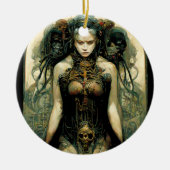 オーガニックTech女性ファンタジーSci-Fi セラミックオーナメント (正面)
