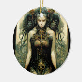 オーガニックTech女性ファンタジーSci-Fi セラミックオーナメント (左)