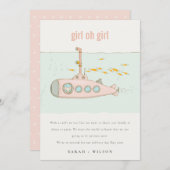 オーガールアンダーウォーター潜水艦ベビー発表 サンキューカード (正面/裏面)