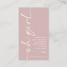 オーガールダスティバラおむつラッフルベビーシャワー エンクロージャーカード