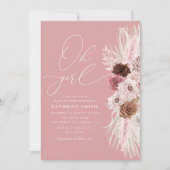 オーガールダスティバラパンパフローラベビーシャワー 招待状 (正面)