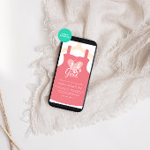 オーガールピンクのドレス赤ちゃんシャワー 招待状