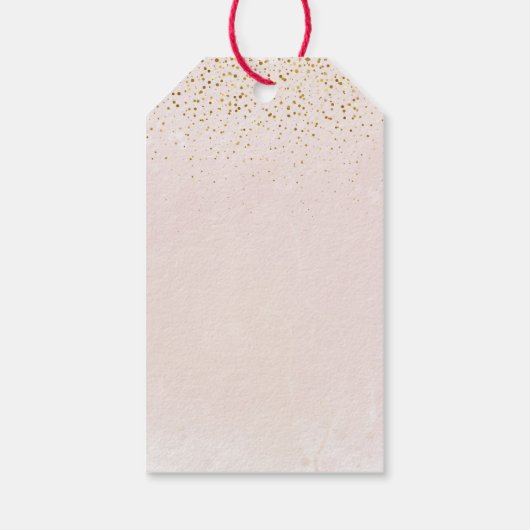 オーガールピンクバルーンフローラユーカリ赤ちゃんシャワー ギフトタグ (裏面)