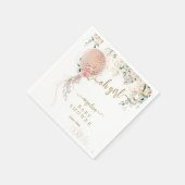 オーガールピンクバルーンフローラユーカリ赤ちゃんシャワー スタンダードカクテルナプキン (角)