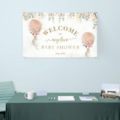 オーガールピンクバルーンフローラユーカリ赤ちゃんシャワー 横断幕 (トレードショー)