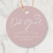 オーガールベビーモダンシャワー フェイバータグ (正面)