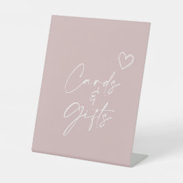 オーガールミニマリスト赤ちゃんシャワーカードとギフト 台座サイン