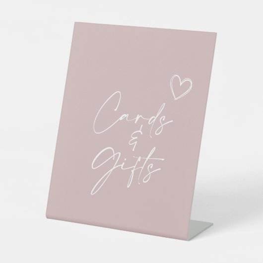 オーガールミニマリスト赤ちゃんシャワーカードとギフト 台座サイン (正面)