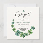 オーガールラッキーチャームベビーシャワー 招待状 (正面)