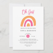 オーガールレインボーピンクベビーソーワー 招待状 (正面)