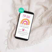 オーガールレインボーピンクベビーソーワー 招待状