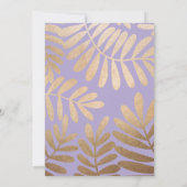 オーキエレガントッドパープル離れ金ゴールドズ結婚ズ 招待状 (裏面)