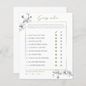 オーキエレガントッドフレームブライダルシャワー推測Who Game (正面/裏面)