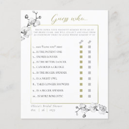 オーキエレガントッドフレームブライダルシャワー推測Who Game