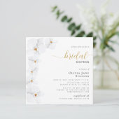 オーキエレガントッドブライダルホワイトフローラブライダルシャワー 招待状 (スタンド正面)