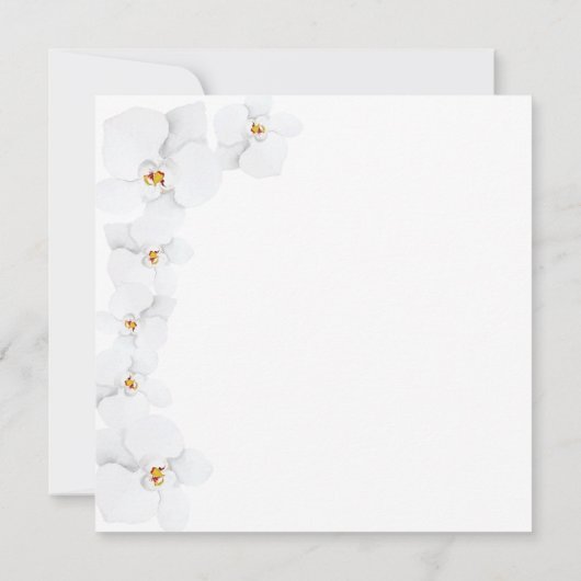 オーキエレガントッドブライダルホワイトフローラブライダルシャワー 招待状 (裏面)