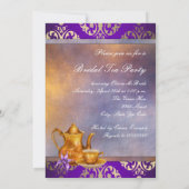 オーキエレガントッド金ゴールドとパープルブライダルティーパーティー 招待状 (裏面)