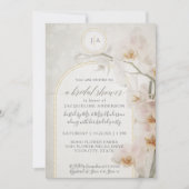 オーキエレガントッド金ゴールドアーチモノグラムブライダルシャワー 招待状 (正面)