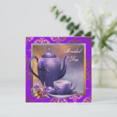 オーキエレガントッド金ゴールドパープルブライダルティーパーティー 招待状 (スタンド正面)