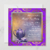 オーキエレガントッド金ゴールドパープルブライダルティーパーティー 招待状 (裏面)