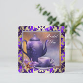 オーキエレガントッド金ゴールドパープルブライダルティーパーティー 招待状 (スタンド正面)