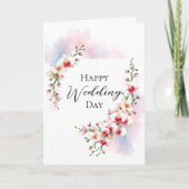 オーキエレガントッド開花オンウォーターカラーパステル結婚ズ カード (正面)