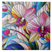 オーキカラフルッドフラワーモザイクアート タイル (正面)