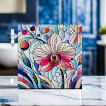 オーキカラフルッドフラワーモザイクアート