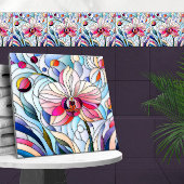 オーキカラフルッドフラワーモザイクアート タイル