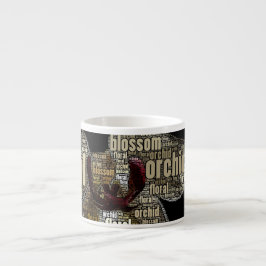 オーキガーリーッドフローラブロッサムタイポグラフィコラージュ エスプレッソカップ
