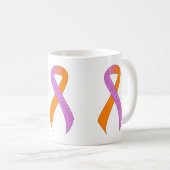 オーキッドとオレンジリボンのサポート認識度 コーヒーマグカップ (正面右)