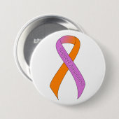 オーキッドとオレンジリボンのサポート認識度 缶バッジ (正面&裏面)