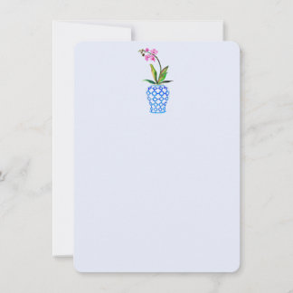 オーキッドとチノワセリーブルーフラットサンキューカード サンキューカード